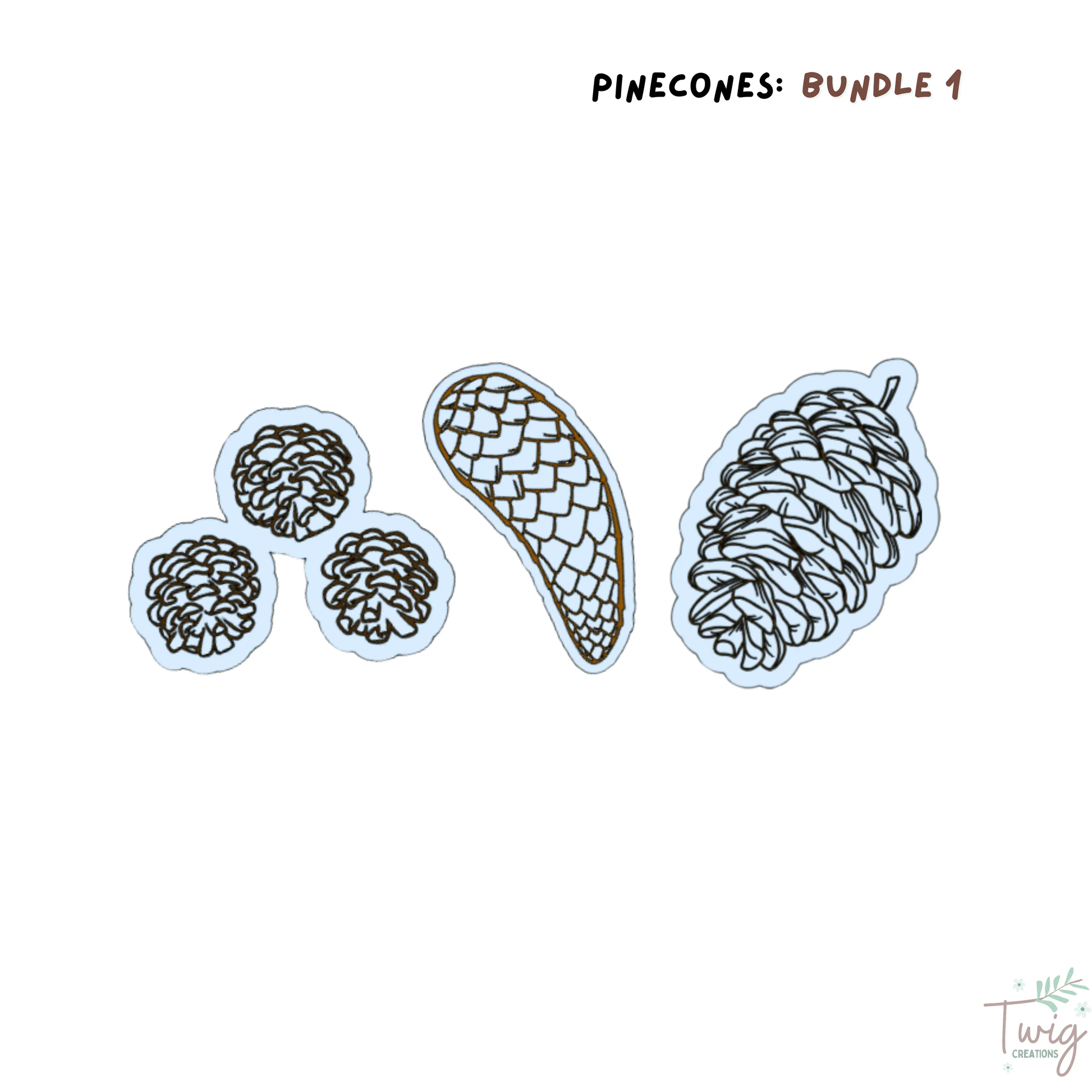 Pinecones Rainbow Window Cling Bundle #1 Twig Creations