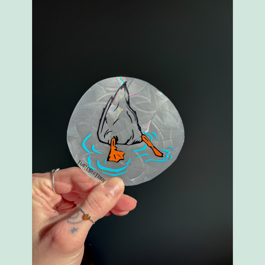 One Dabbling Duck Rainbow Window Cling