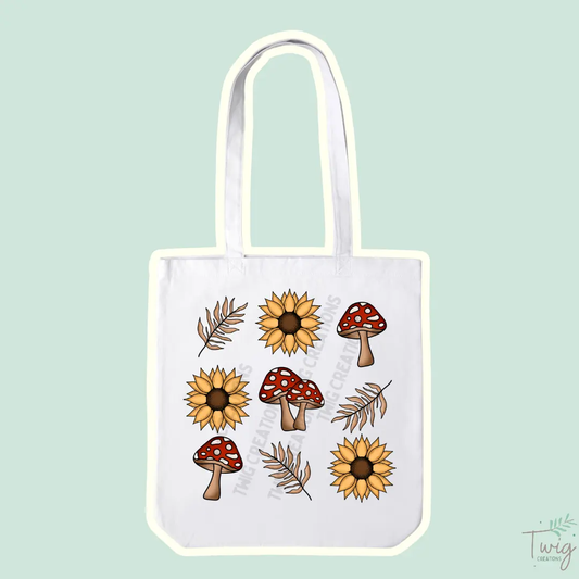 Shrooms & Blooms Tote Bag Twig Creations