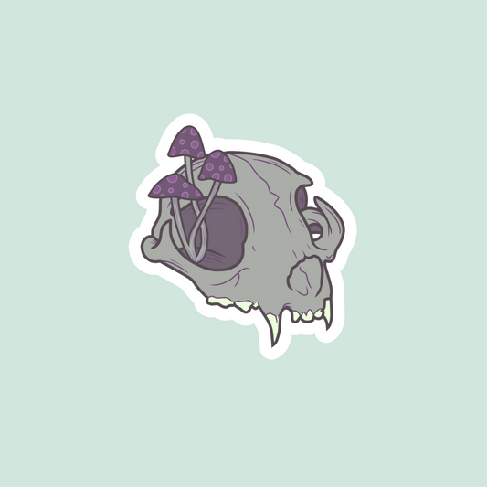 Feline Skull Sticker