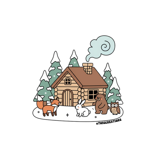 Winter Cottage Sticker Twig Creations