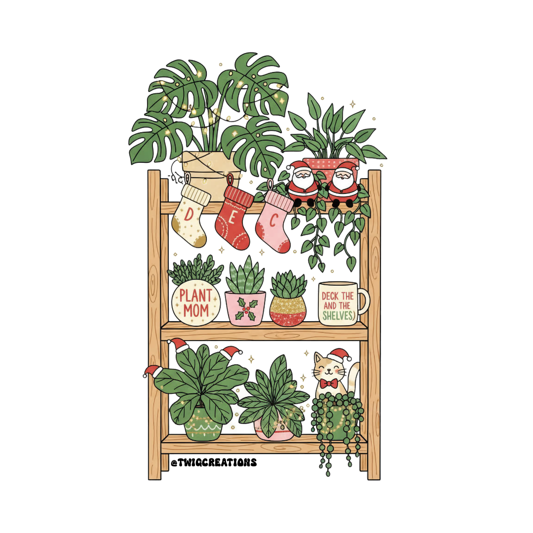 Christmas Plant Shelf Sticker Twig Creations
