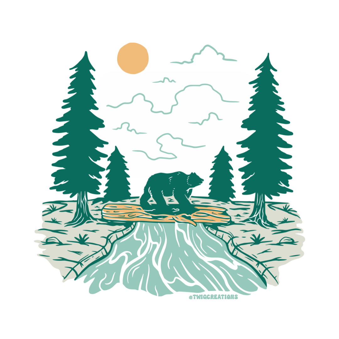 Bear Crossing Sticker