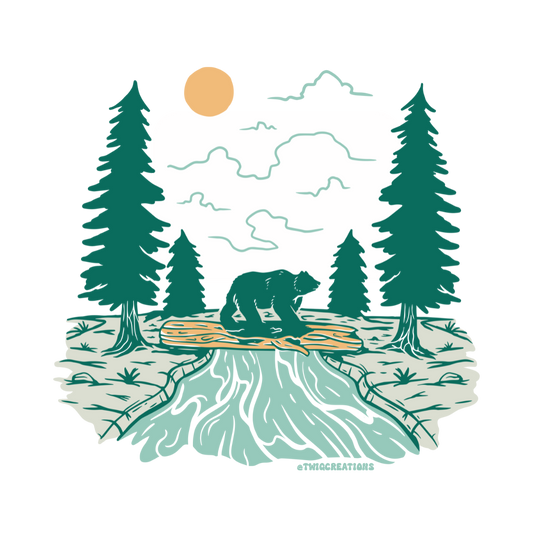 Bear Crossing Sticker