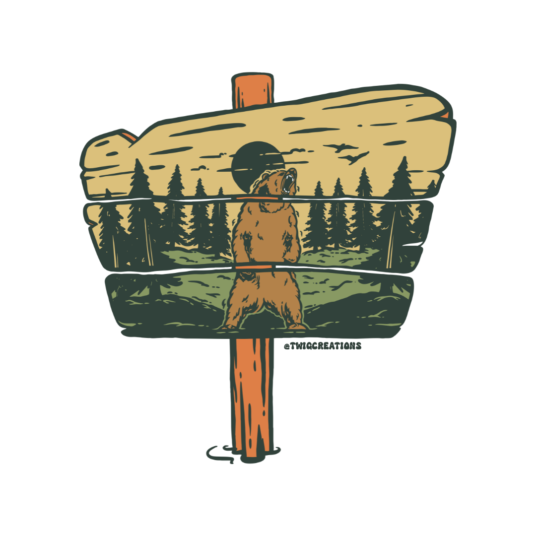 National Park Sign with Bear Sticker