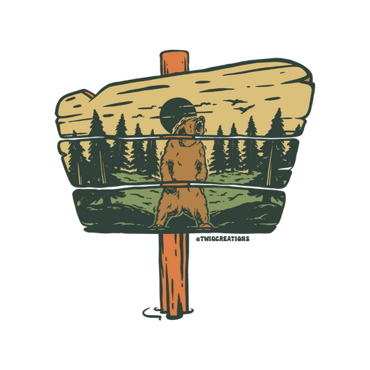 National Park Sign with Bear Sticker