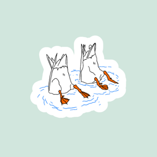 Two Dabbling Ducks Sticker