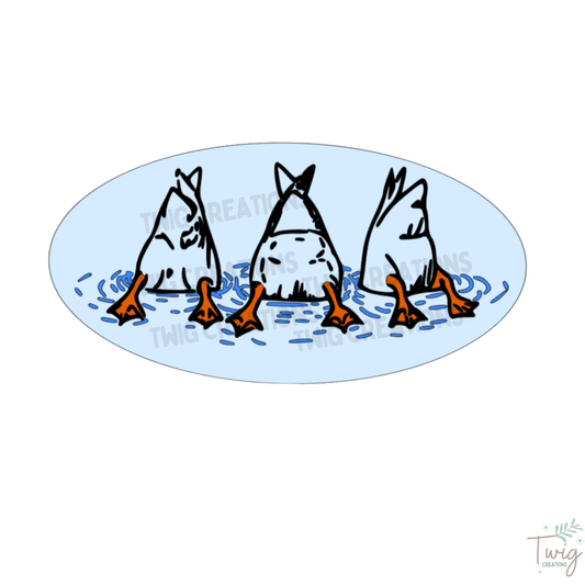 Three Dabbling Ducks Rainbow Window Cling Twig Creations