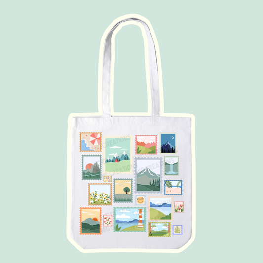 Travel Stamps Tote Bag