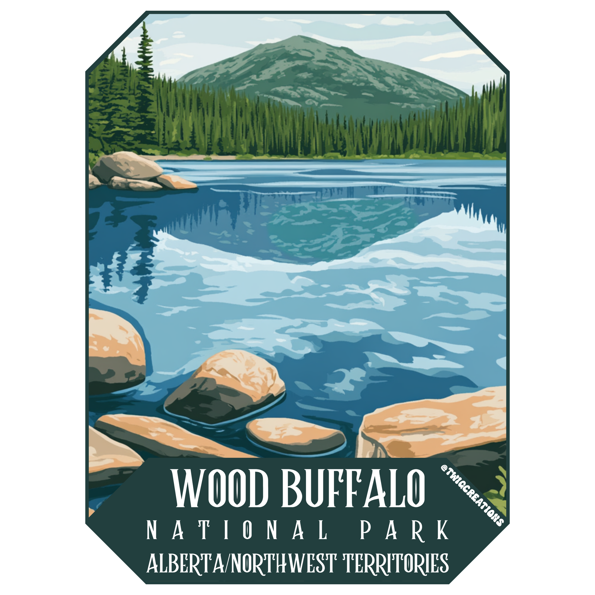 Wood Buffalo National Park Sticker Twig Creations